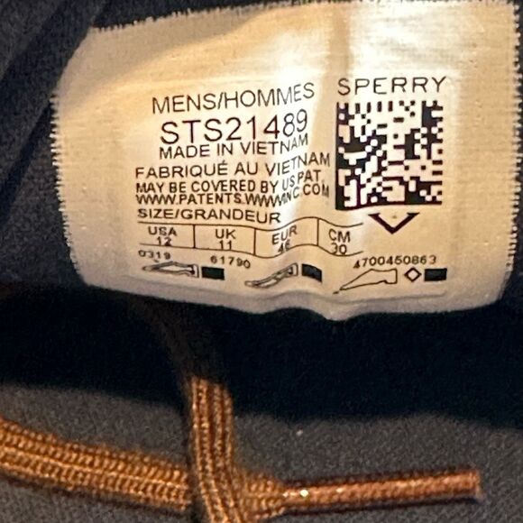 Sperry Top-Sider Halyard Mens 12 Boat Shoes Chambray & Chocolate Canvas Lace Up - Picture 5 of 9